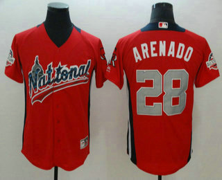 Men's National League Colorado Rockies #28 Nolan Arenado Red 2018 MLB All-Star Game Home Run Derby Player Jersey