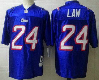 Men's New England Patriots #24 Ty Law Blue Throwback Jersey