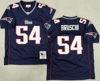 Men's New England Patriots #54 Tedy Bruschi Navy 1996 Throwback Jersey