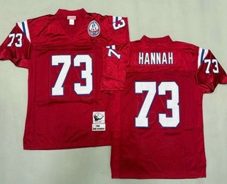 Men's New England Patriots #73 John Hannah Red 1984 Throwback Jersey