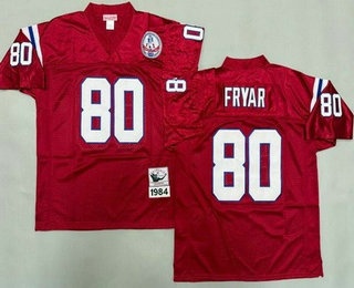 Men's New England Patriots #80 Irving Fryar Red 1984 Throwback Jersey