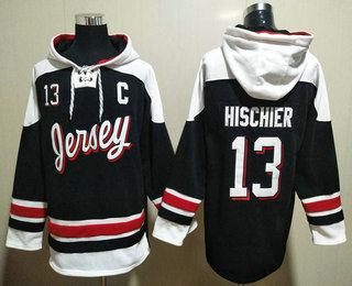 Men's New Jersey Devils #13 Nico Hischier Black Ageless Must Have Lace Up Pullover Hoodie