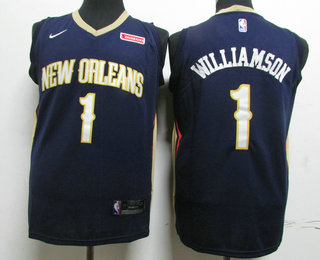 Men's New Orleans Pelicans #1 Winning Williamson New Navy Blue 2019 Nike Swingman Stitched NBA Jersey With The Sponsor Logo
