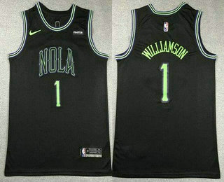 Men's New Orleans Pelicans #1 Zion Williamson Black 2023 City Icon Sponsor Swingman Jersey