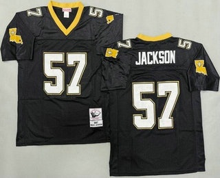 Men's New Orleans Saints #57 Rickey Jackson Black 1987 Throwback Jersey