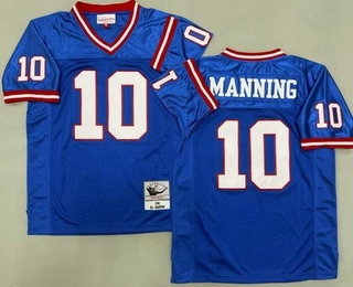 Men's New York Giants #10 Eli Manning Blue 2004 Throwback Jersey