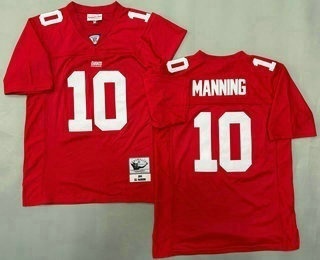 Men's New York Giants #10 Eli Manning Red 2004 Throwback Jersey