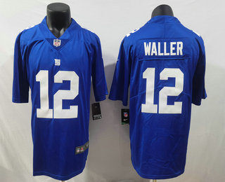 Men's New York Giants #12 Darren Waller Blue Vapor Untouchable Limited Stitched Jersey