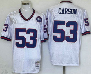 Men's New York Giants #53 Harry Carson White Throwback Jersey