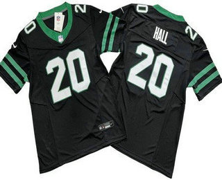 Men's New York Jets #20 Breece Hall Limited Black 2024 FUSE Vapor Jersey