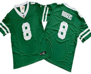 Men's New York Jets #8 Aaron Rodgers Limited Green 2024 FUSE Vapor Jersey