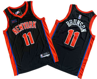 Men's New York Knicks #11 Jalen Brunson Black 2023 City Icon Swingman Jersey