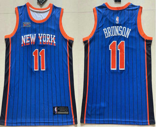 Men's New York Knicks #11 Jalen Brunson Blue 2023 City Icon Swingman Jersey
