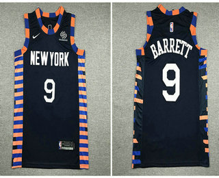 Men's New York Knicks #9 RJ Barrett Navy Blue 2019 Nike City Edition Authentic Stitched NBA Jersey