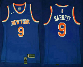 Men's New York Knicks #9 RJ Barrett New Blue 2019 Nike Swingman Stitched NBA Jersey