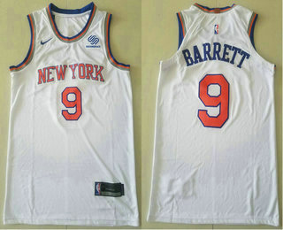 Men's New York Knicks #9 RJ Barrett New White 2019 Nike Authentic Stitched NBA Jersey With The Sponsor Logo