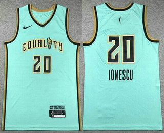 Men's New York Liberty #20 Sabrina Ionescu Aqua Swingman Jersey