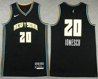 Men's New York Liberty #20 Sabrina Ionescu Black Swingman Jersey