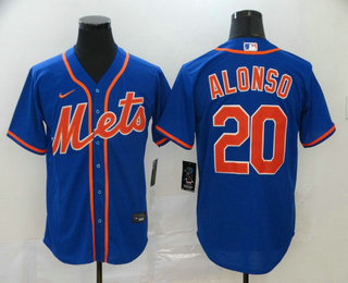 Men's New York Mets #20 Pete Alonso Blue Stitched MLB Cool Base Nike Jersey
