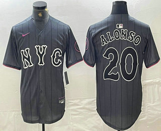 Men's New York Mets #20 Pete Alonso Grey 2024 City Connect Cool Base Stitched Jersey