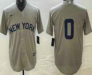 Men's New York Yankees #0 Marcus Stroman Gray Field of Dreams Cool Base Jersey