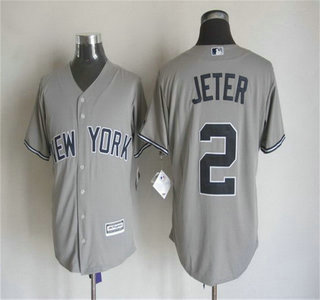 Men's New York Yankees #2 Derek Jeter Gray Retired Player 2015 MLB Cool Base Jersey