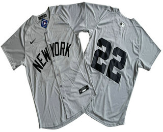 Men's New York Yankees #22 Juan Soto Gray Away Limited Cool Base Jersey