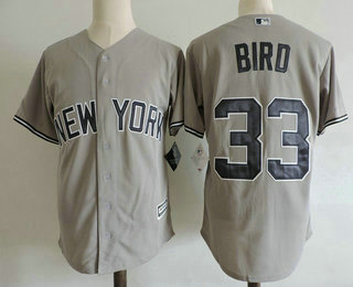 Men's New York Yankees #33 Greg Bird Gray Road Stitched MLB Majestic Cool Base Jersey