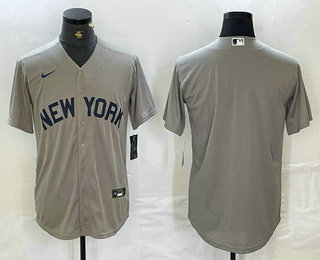 Men's New York Yankees Blank 2021 Grey Field of Dreams Cool Base Stitched Baseball Jersey