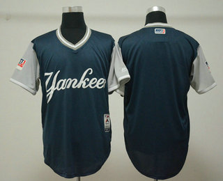 Men's New York Yankees Blank Navy 2018 LLWS Players Weekend Stitched Nickname Jersey