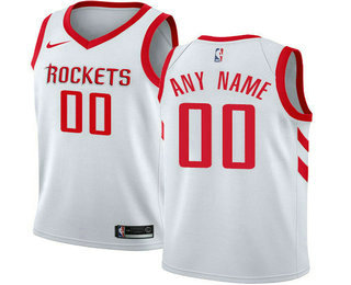 Men's Nike Houston Rockets Customized Swingman White Home NBA Jersey - Association Edition