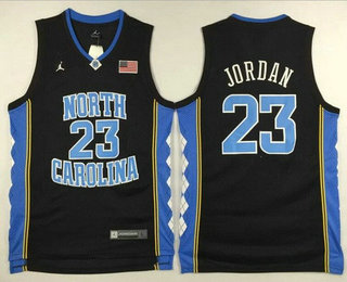 Men's North Carolina Tar Heels #23 Michael Jordan Black College Basketball Swingman Jersey