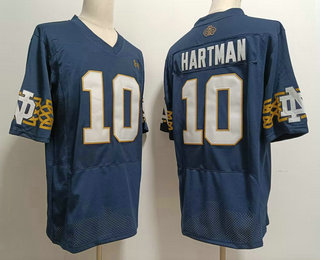 Men's Notre Dame Fighting Irish #10 Sam Hartman Navy Blue College Football Jersey