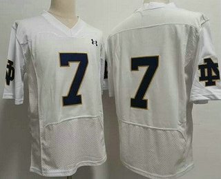 Men's Notre Dame Fighting Irish #7 Audric Estime Elite White College Football Jersey