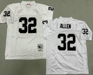 Men's Oakland Raiders #32 Marcus Allen White 1984 Throwback Jersey
