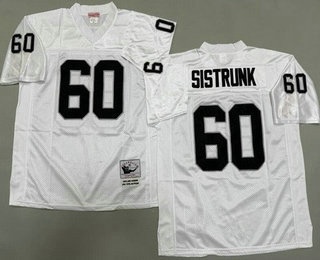 Men's Oakland Raiders #60 Otis Sistrunk White Throwback Jersey