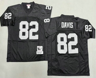 Men's Oakland Raiders #82 Al Davis Black Throwback Jersey