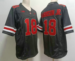 Men's Ohio State Buckeyes #18 Marvin Harrison Jr Black FUSE College Football Jersey