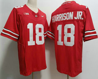 Men's Ohio State Buckeyes #18 Marvin Harrison Jr Red FUSE College Football Jersey