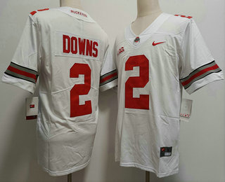 Men's Ohio State Buckeyes #2 Caleb Downs White 2022 Vapor Untouchable Stitched Nike Jersey