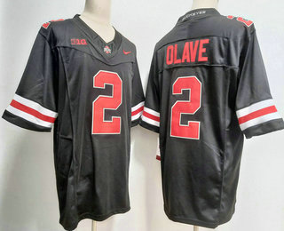 Men's Ohio State Buckeyes #2 Chris Olave Black FUSE College Stitched Jersey