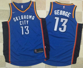 Men's Oklahoma City Thunder #13 Paul George Royal Blue 2017-2018 Nike Swingman Stitched NBA Jersey