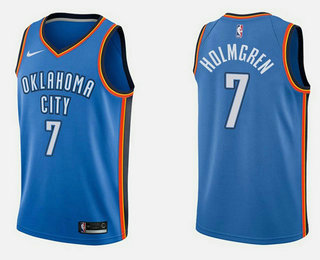 Men's Oklahoma City Thunder #7 Chet Holmgren 2022 Draft Blue Stitched NBA Jersey