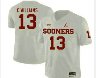 Men's Oklahoma Sooners #13 Caleb Williams White 2021 Vapor Untouchable Limited Stitched Brand Jordan NCAA Jersey