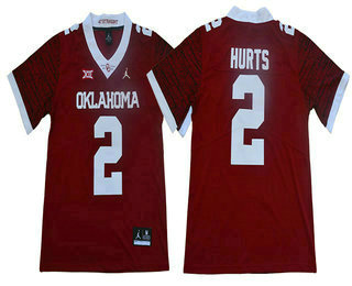 Men's Oklahoma Sooners #2 Jalen Hurts Red 47 Game Winning Streak College 2017 Vapor Untouchable Limited Jersey
