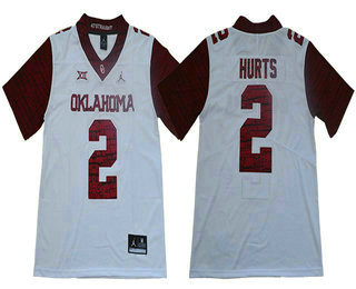 Men's Oklahoma Sooners #2 Jalen Hurts White 47 Game Winning Streak College 2017 Vapor Untouchable Limited Jersey