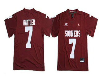 Men's Oklahoma Sooners #7 Spencer Rattler Red 2017 Vapor Untouchable Limited Stitched Brand Jordan NCAA Jersey