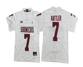 Men's Oklahoma Sooners #7 Spencer Rattler White 2017 Vapor Untouchable Limited Stitched Brand Jordan NCAA Jersey