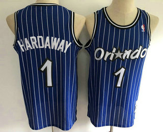 Men's Orlando Magic #1 Penny Hardaway 1993-94 Blue Hardwood Classics Soul Swingman Throwback Jersey
