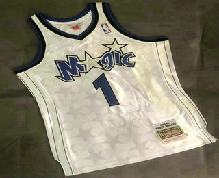Men's Orlando Magic #1 Tracy McGrady 2000-01 White Hardwood Classics Soul AU Throwback Jersey